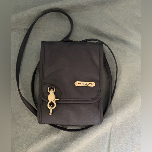 Travelon Carry Safe Mini Anti-theft Crossbody Bag, Navy Blue - Picture 1 of 5